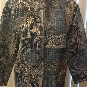 DressBarn Denim Print Lightly Quilted Jacket.